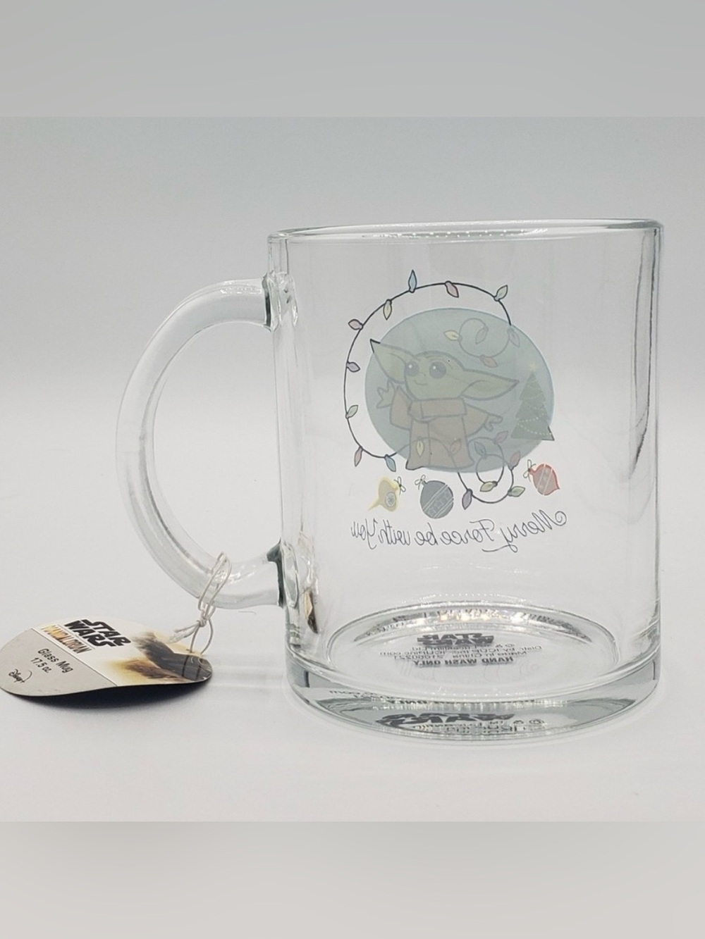 Star Wars The Mandalorian Grogu “May the Force Be With You” Holiday Glass Mug - Picture 2 of 7